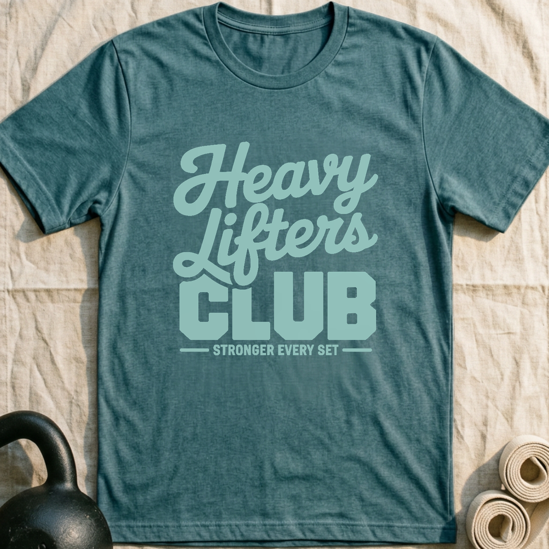 Heavy Lifters Club T-Shirt — Heather Deep Teal
