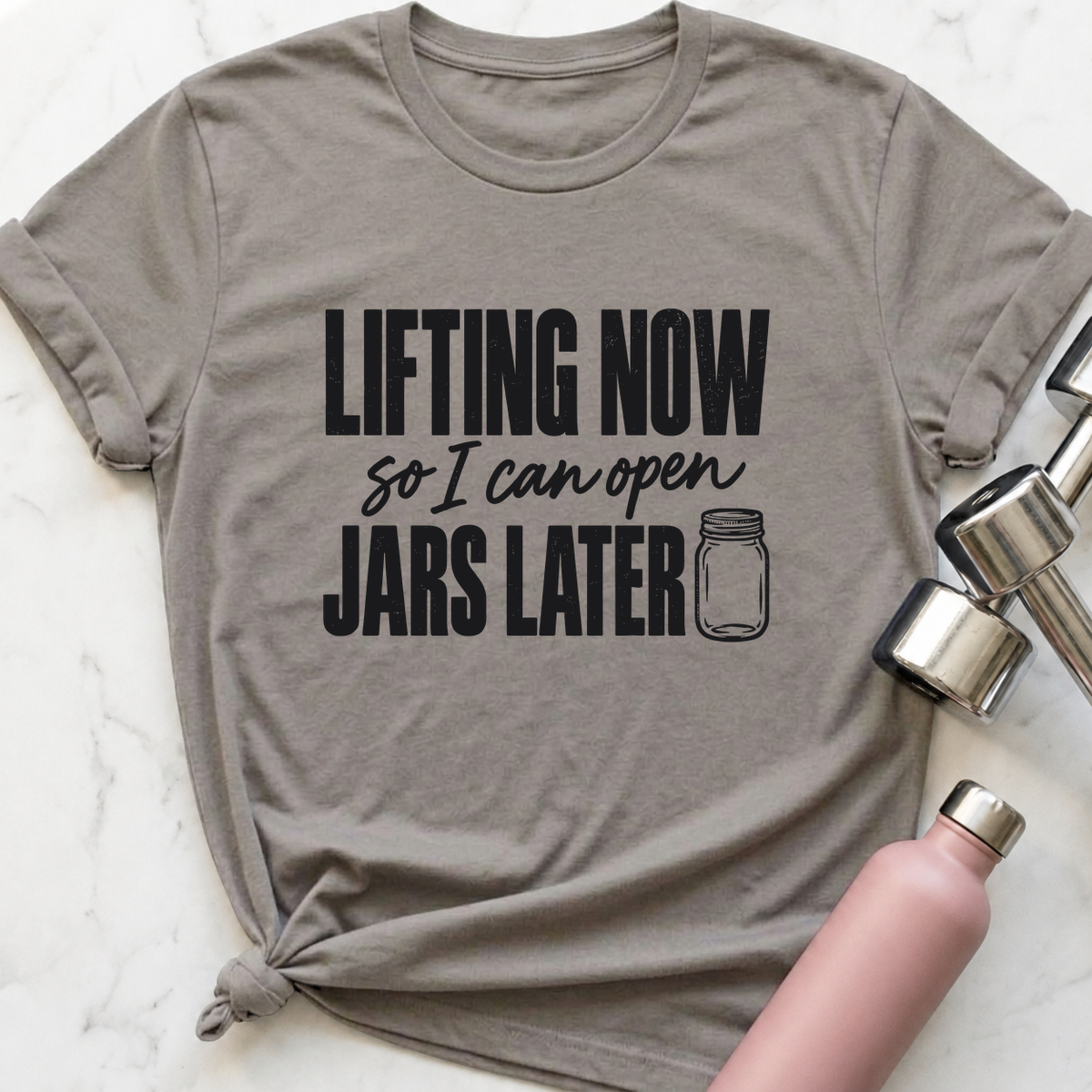 Lifting Now Jars Later T-Shirt — Athletic Heather
