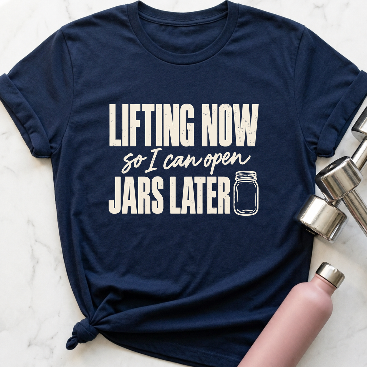 Lifting Now Jars Later T-Shirt — Navy