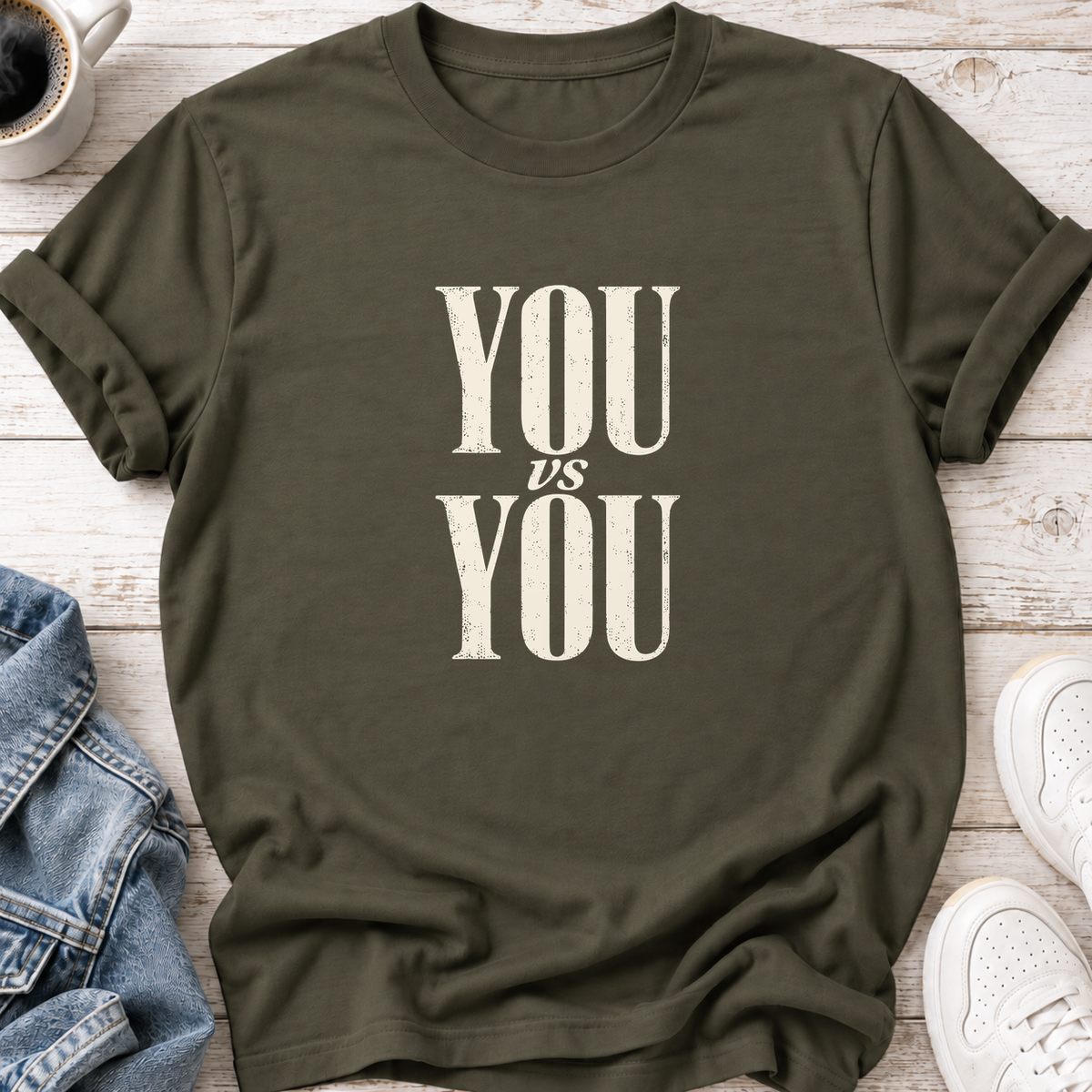 You vs You T-Shirt — Military Green