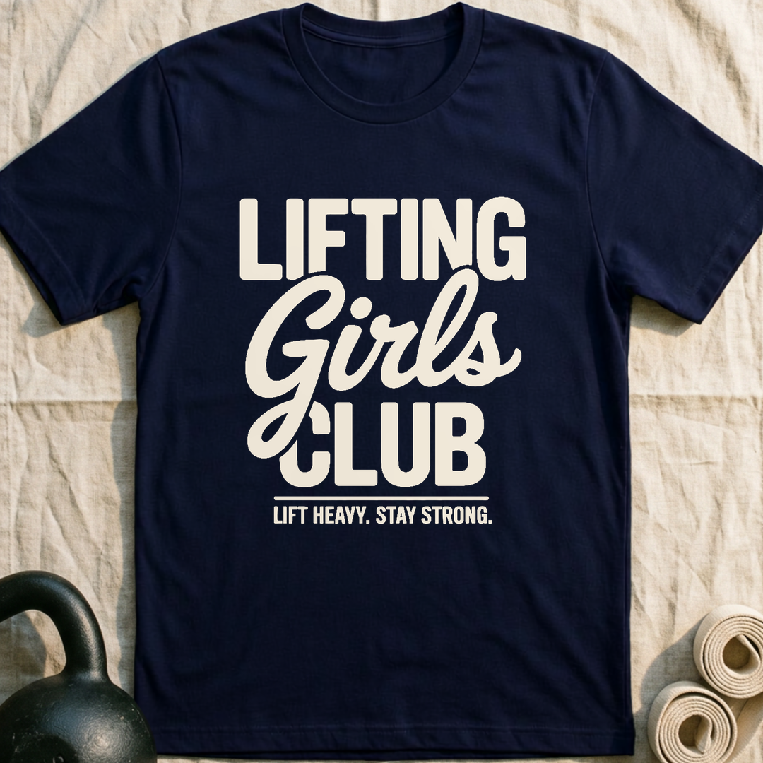 Lift Heavy Stay Strong T-Shirt — Navy