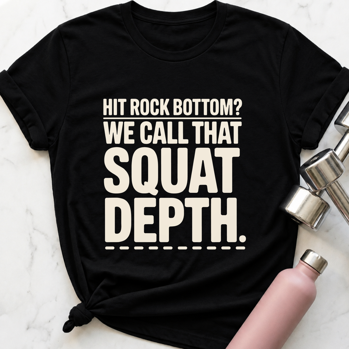 Rock Bottom Squat Depth T-Shirt — Black
