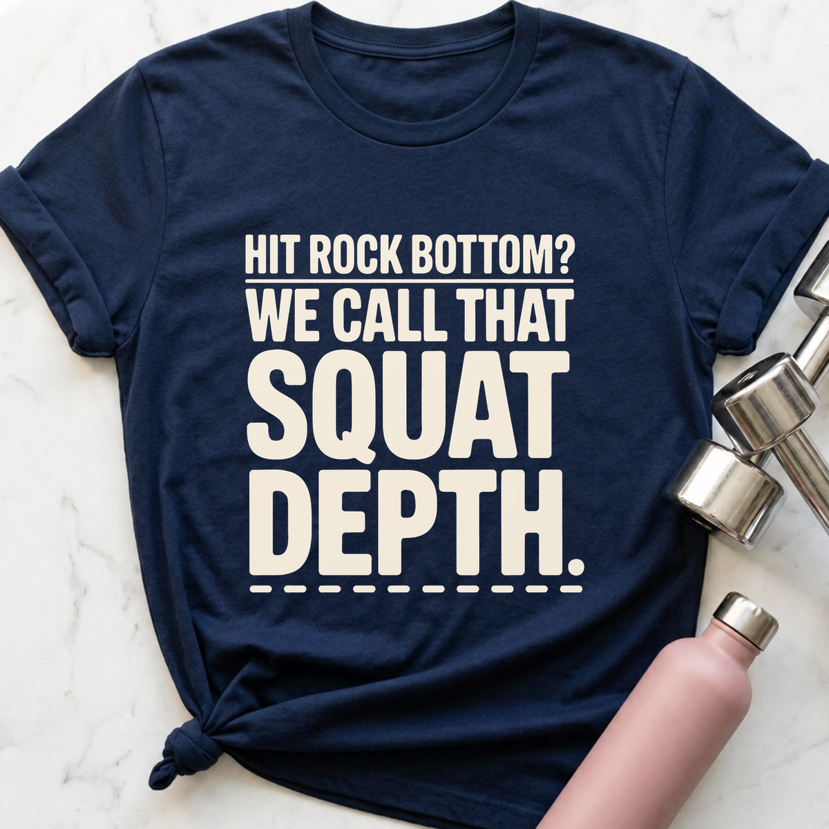 Rock Bottom Squat Depth T-Shirt — Navy