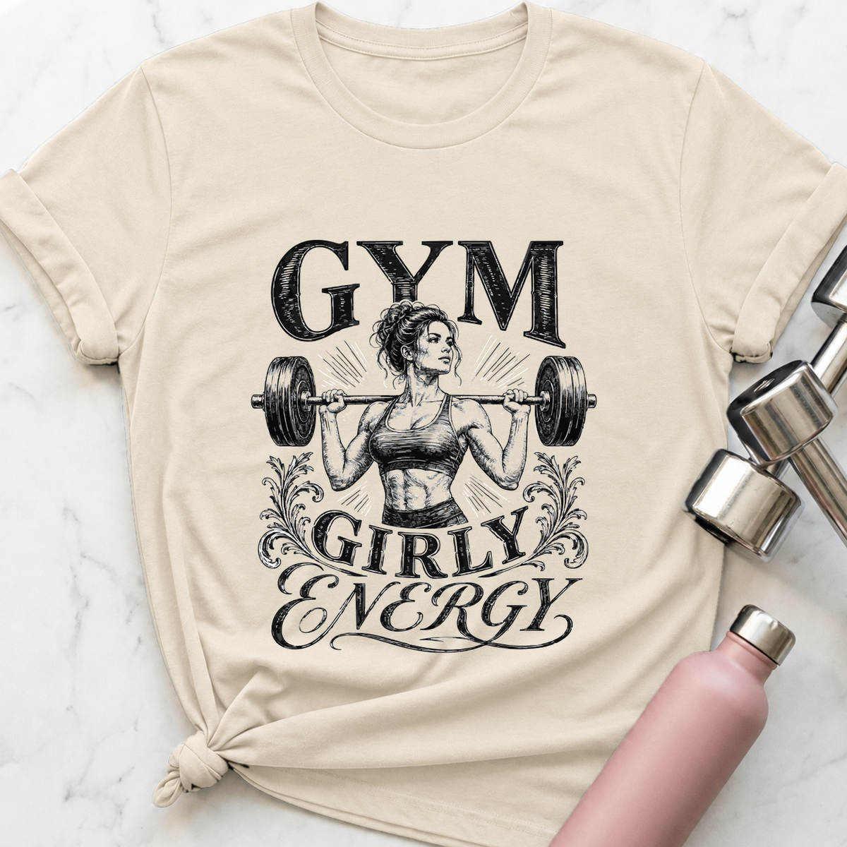 Gym Girly Vintage T-Shirt — Natural