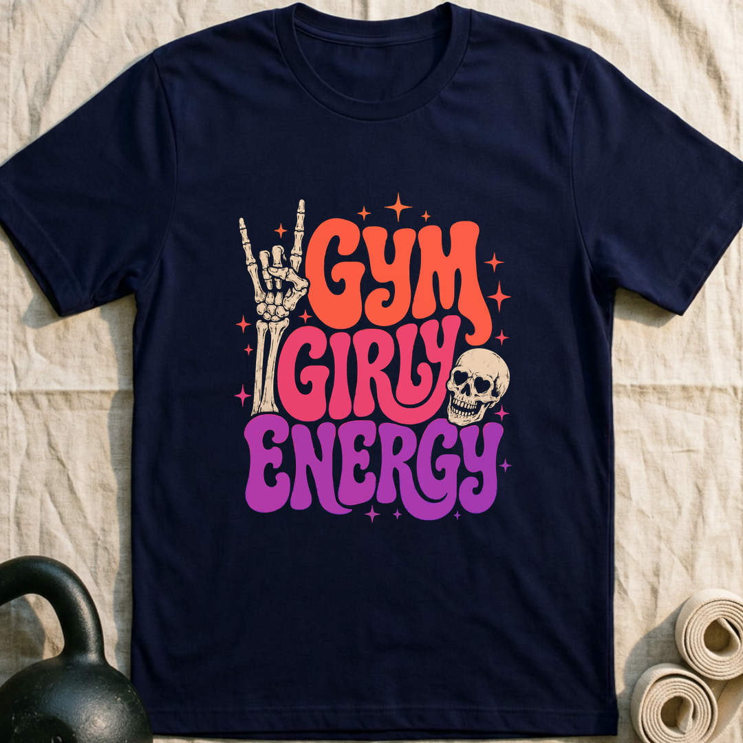 Gym Girly Neon T-Shirt — Navy