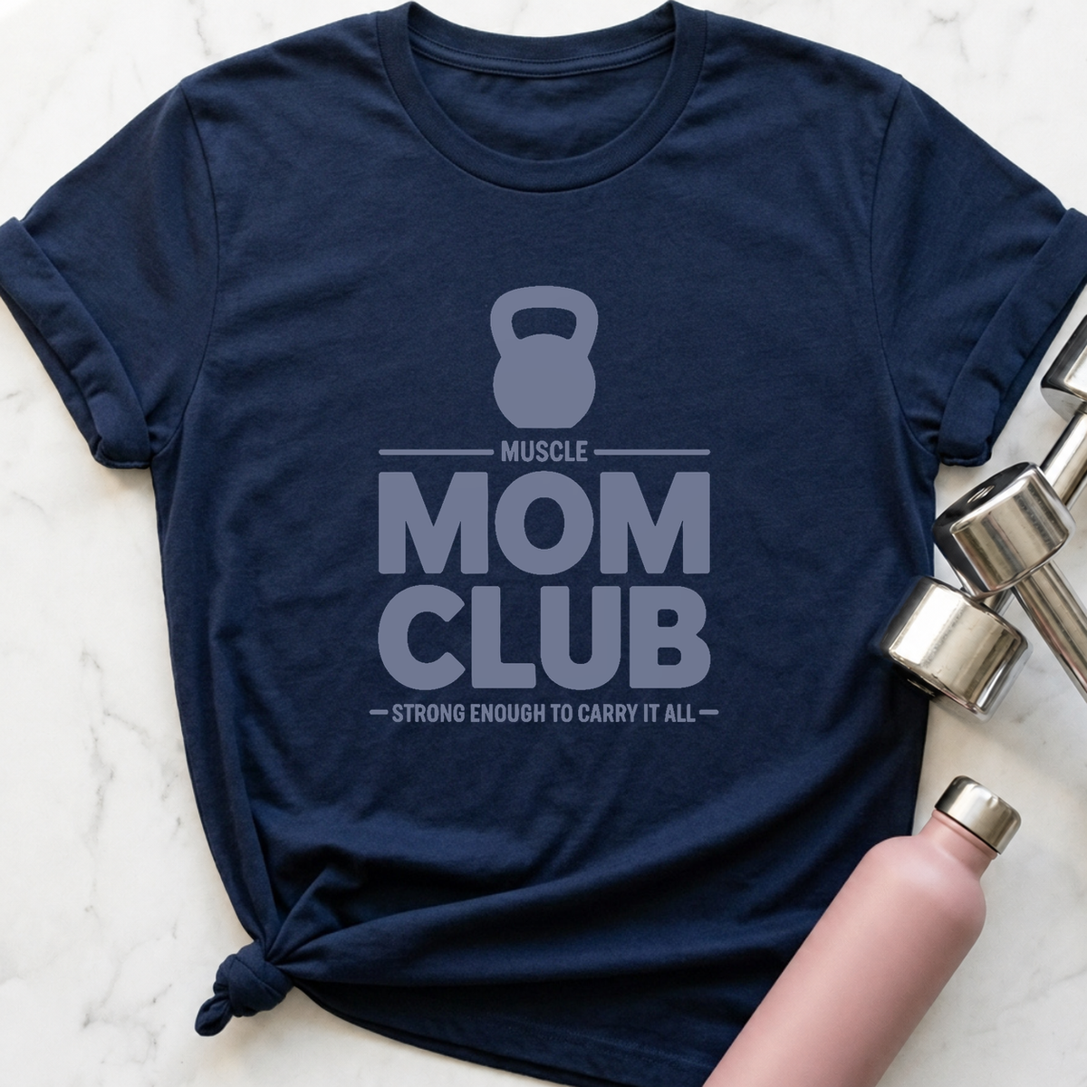 Muscle Mom Club T-Shirt — Navy