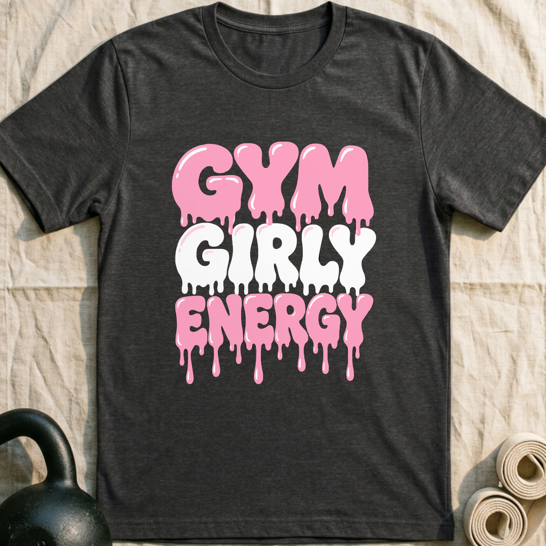 Gym Girly Drip T-Shirt — Dark Grey Heather