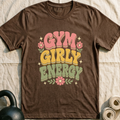 Gym Girly Bloom T-Shirt — Heather Brown