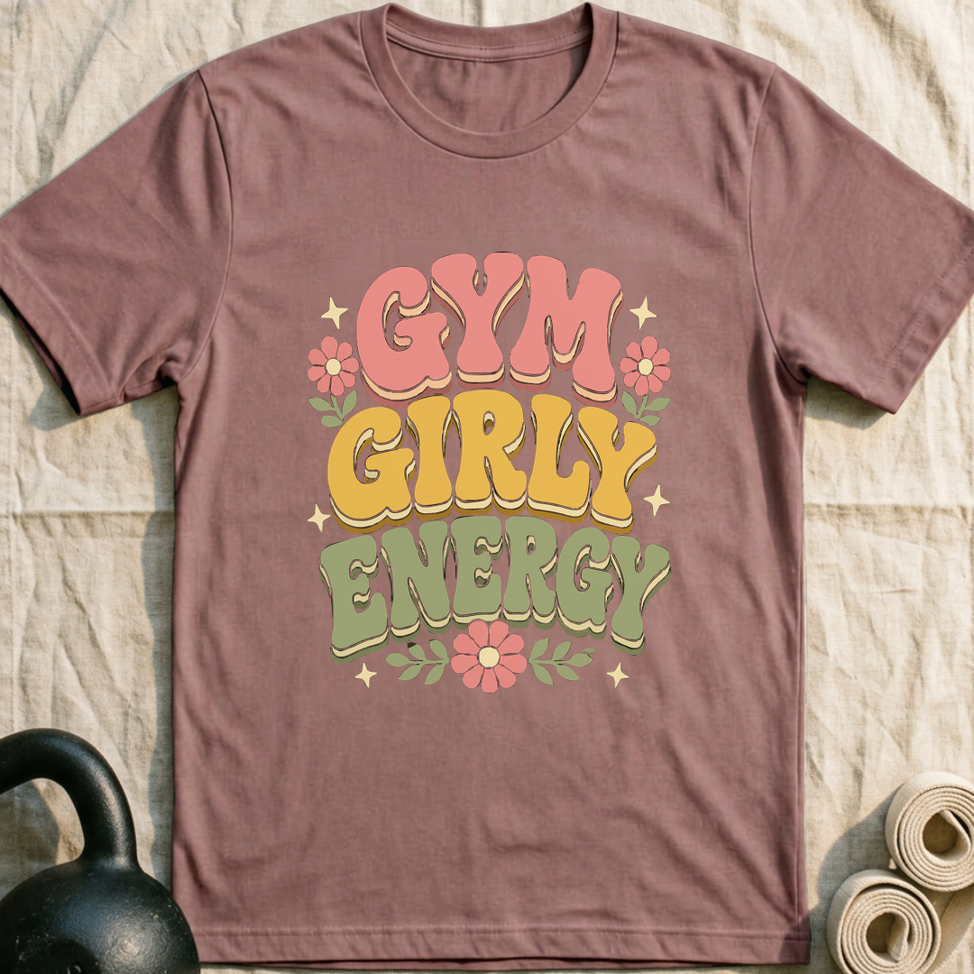 Gym Girly Bloom T-Shirt — Mauve