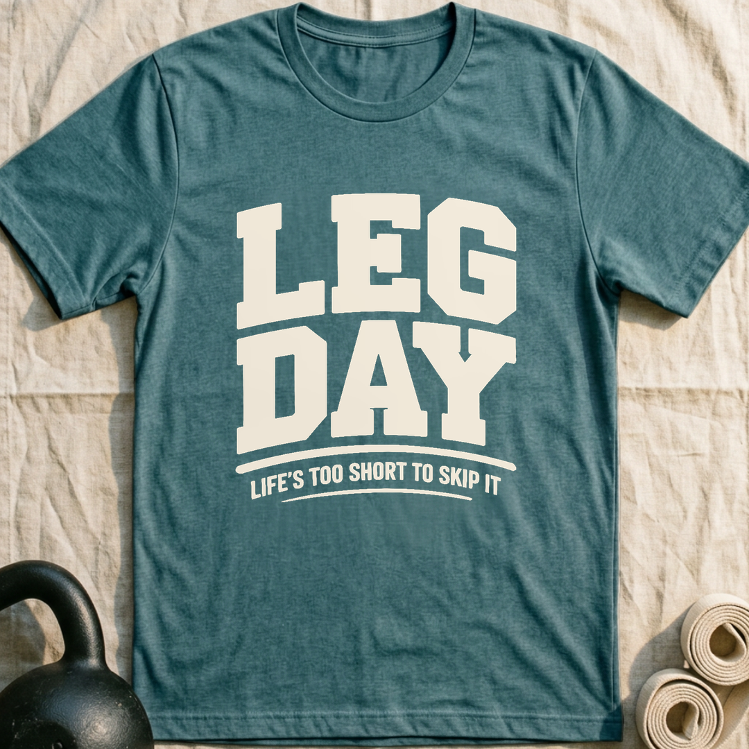 Skip Leg Day T-Shirt — Heather Deep Teal