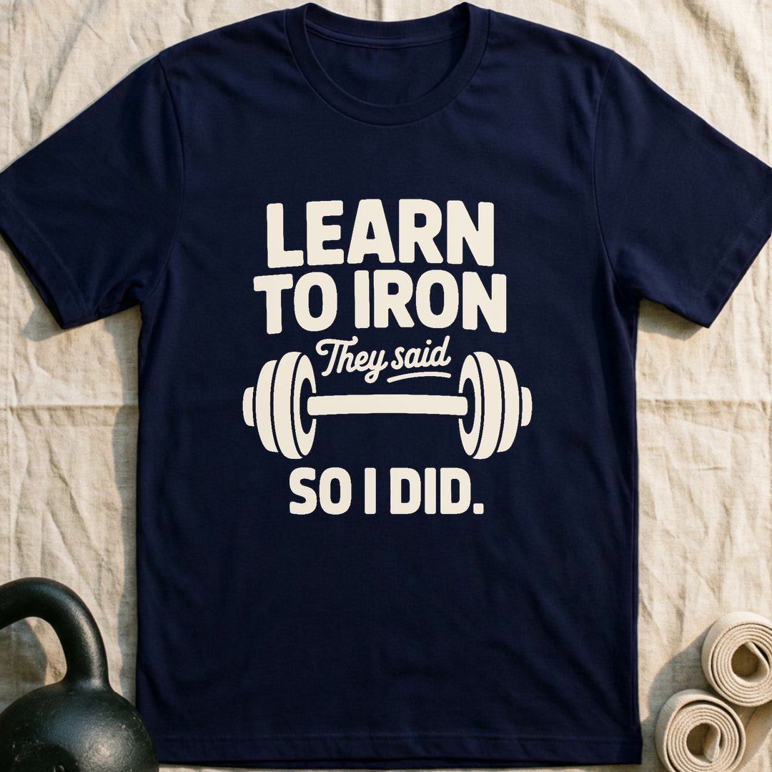 Learn To Iron T-Shirt — Navy