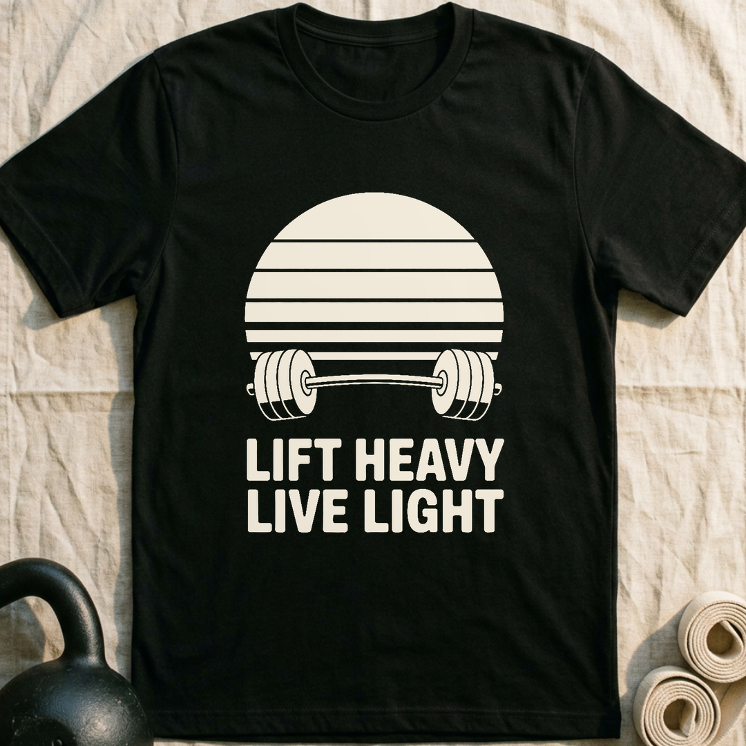 Lift Heavy Live Light T-Shirt — Black