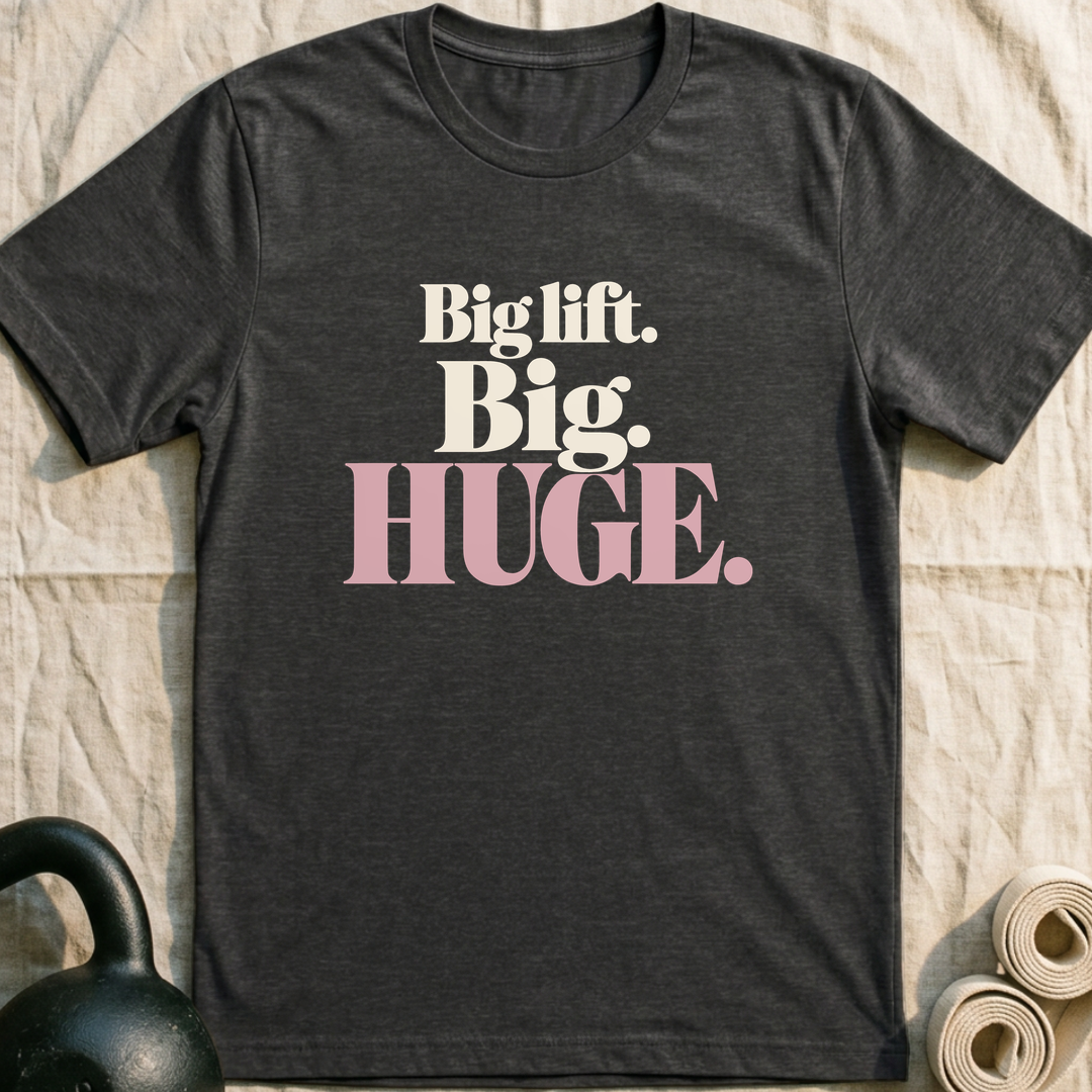 Big Lift Big Huge T-Shirt — Dark Grey Heather
