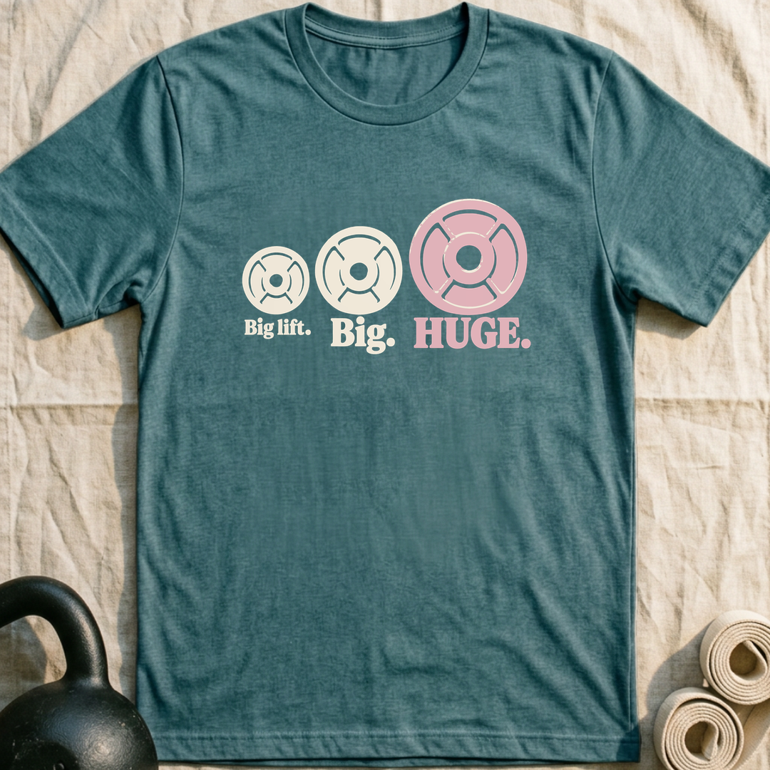 Big Lift Big Huge Plates T-Shirt — Heather Deep Teal