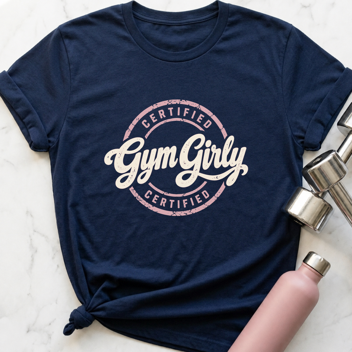 Certified Gym Girly T-Shirt — Navy