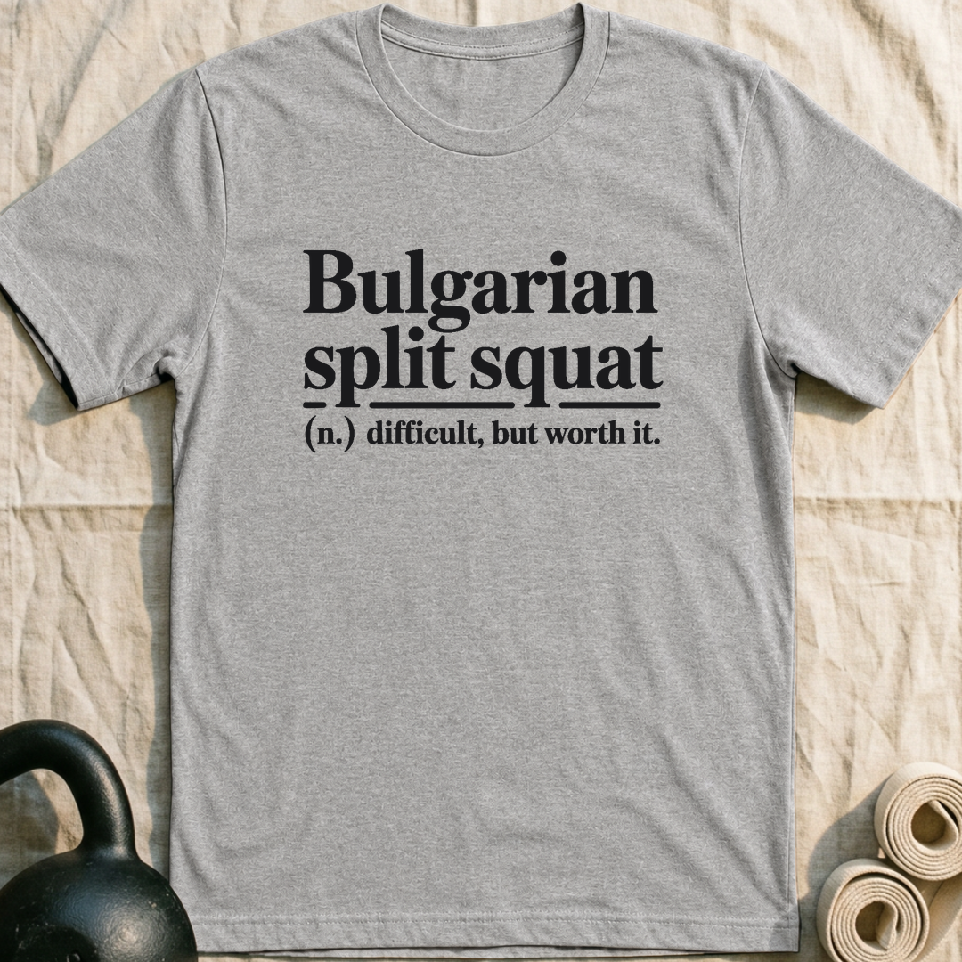 Bulgarian Split Squat T-Shirt — Athletic Heather