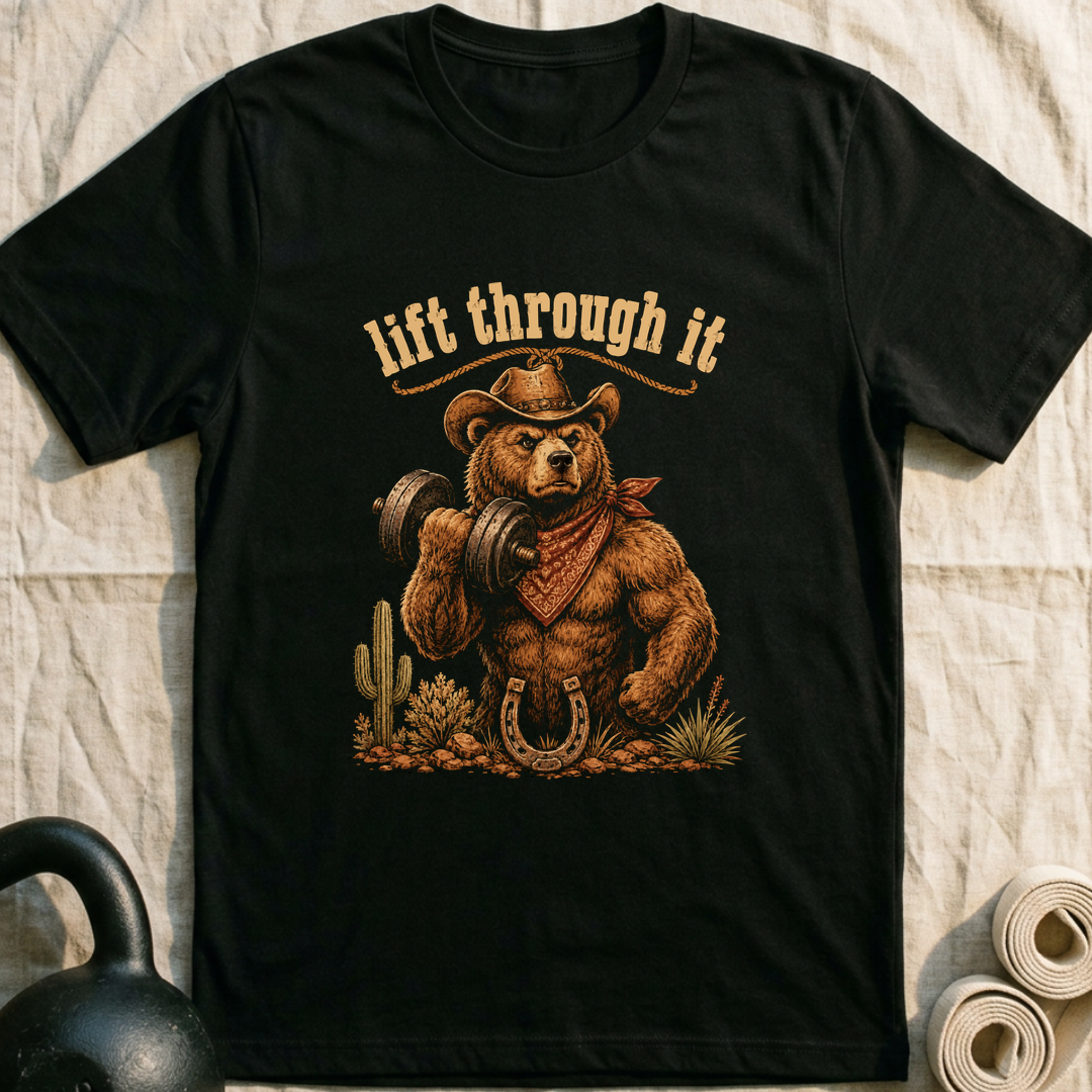 Lift Through It Bear T-Shirt — Black