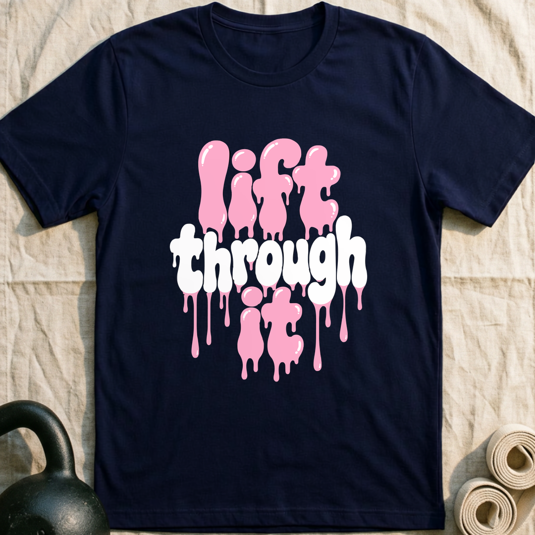 Lift Through It Drip T-Shirt — Navy