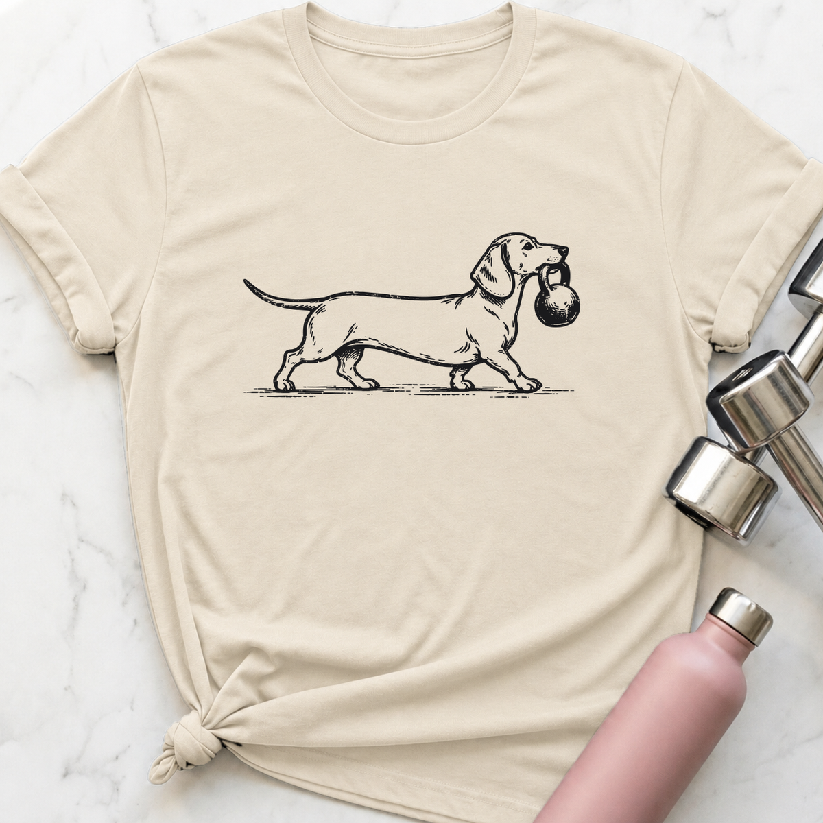 Farmer's Carry Dachshund T-Shirt — Natural