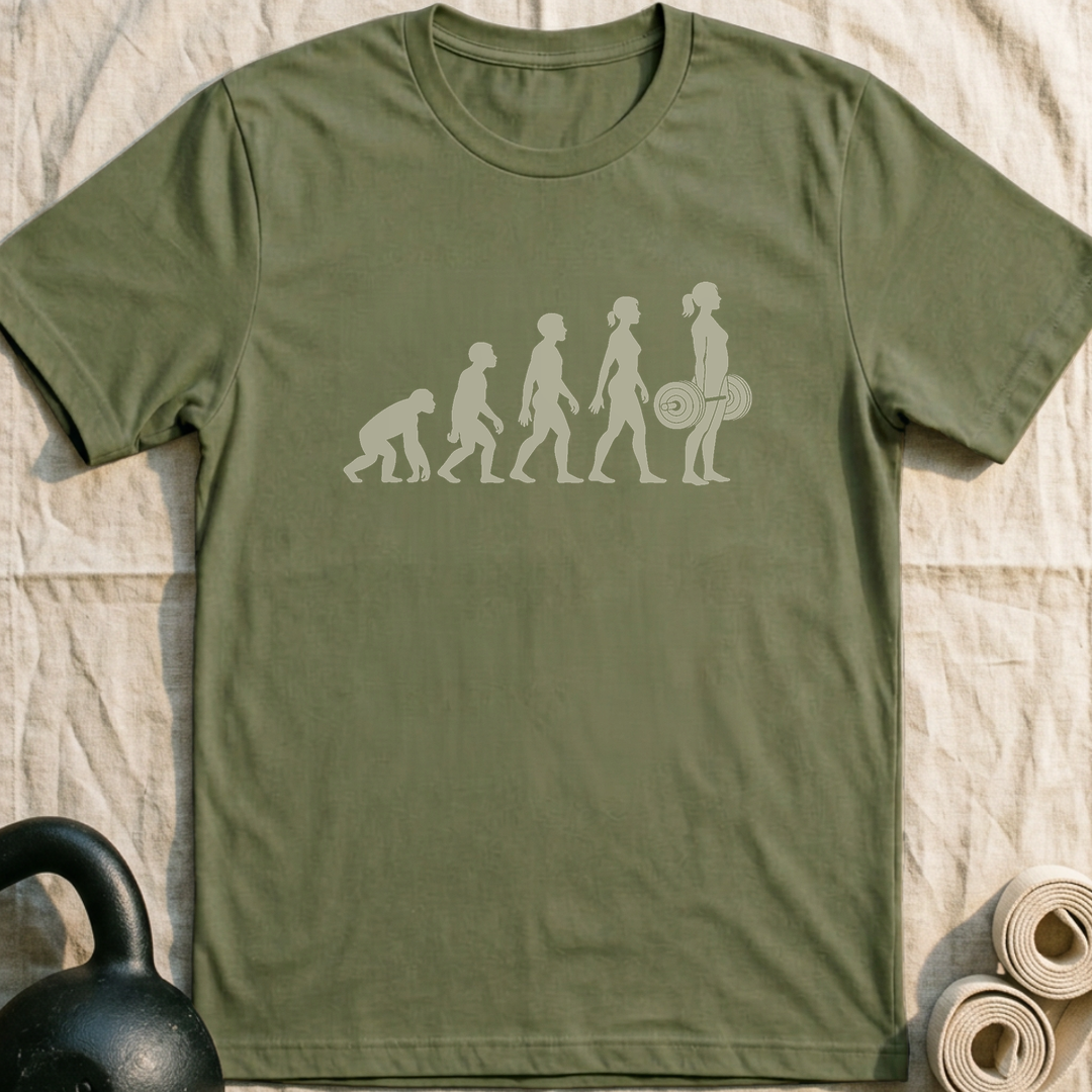 Evolution Of A Woman T-Shirt — Military Green