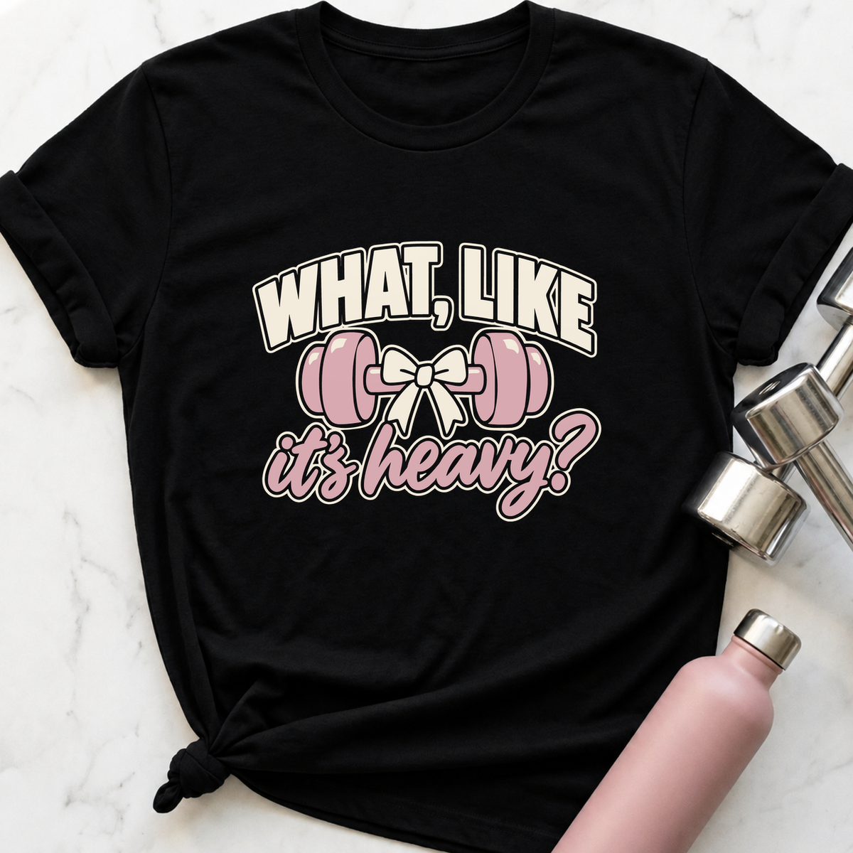 What Like It's Heavy Bow T-Shirt — Black