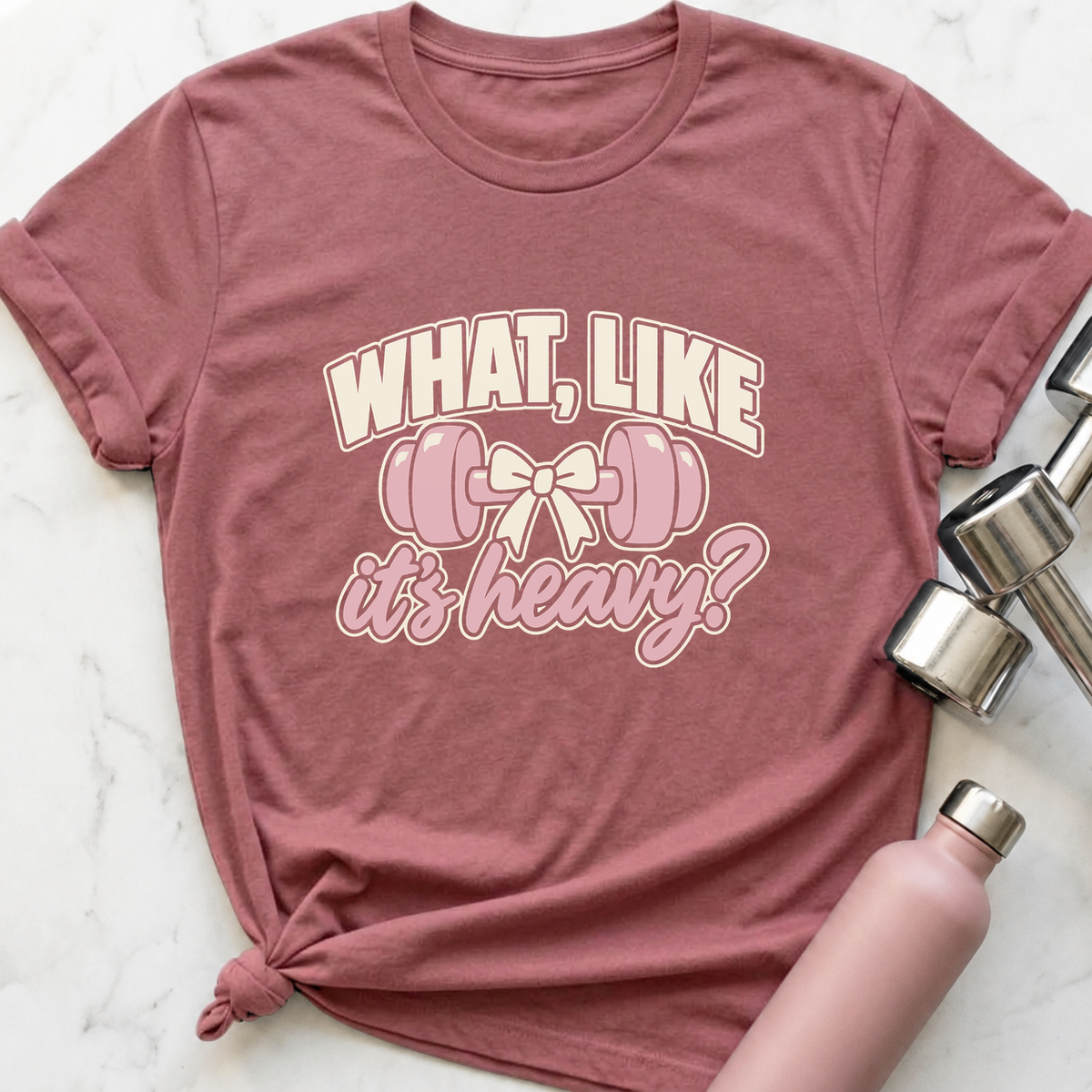 What Like It's Heavy Bow T-Shirt — Mauve