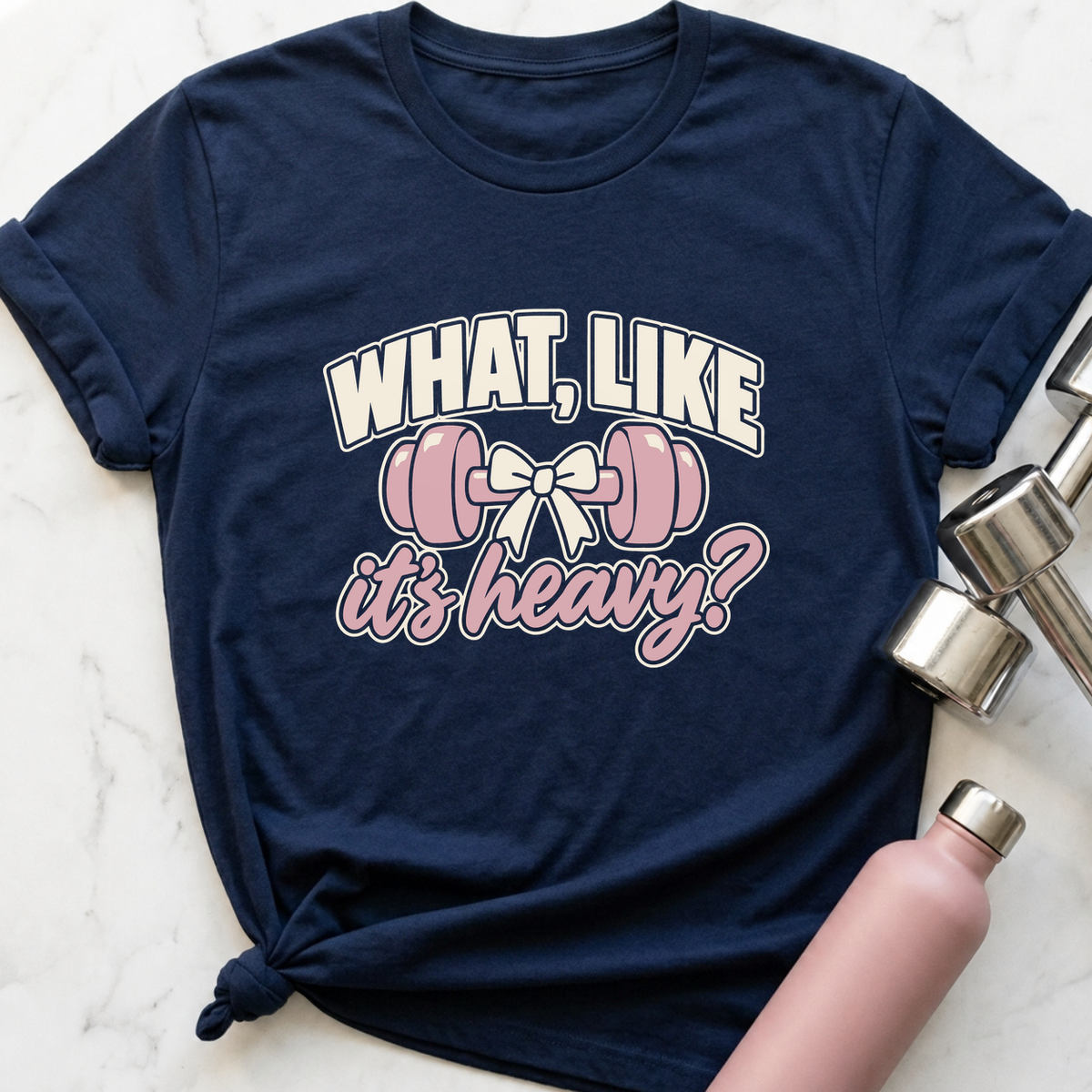 What Like It's Heavy Bow T-Shirt — Navy