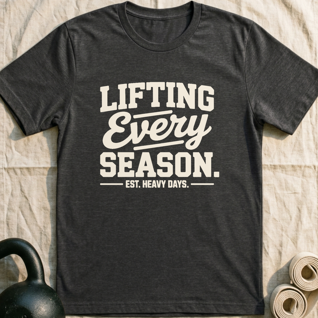 Lifting Every Season T-Shirt — Dark Grey Heather