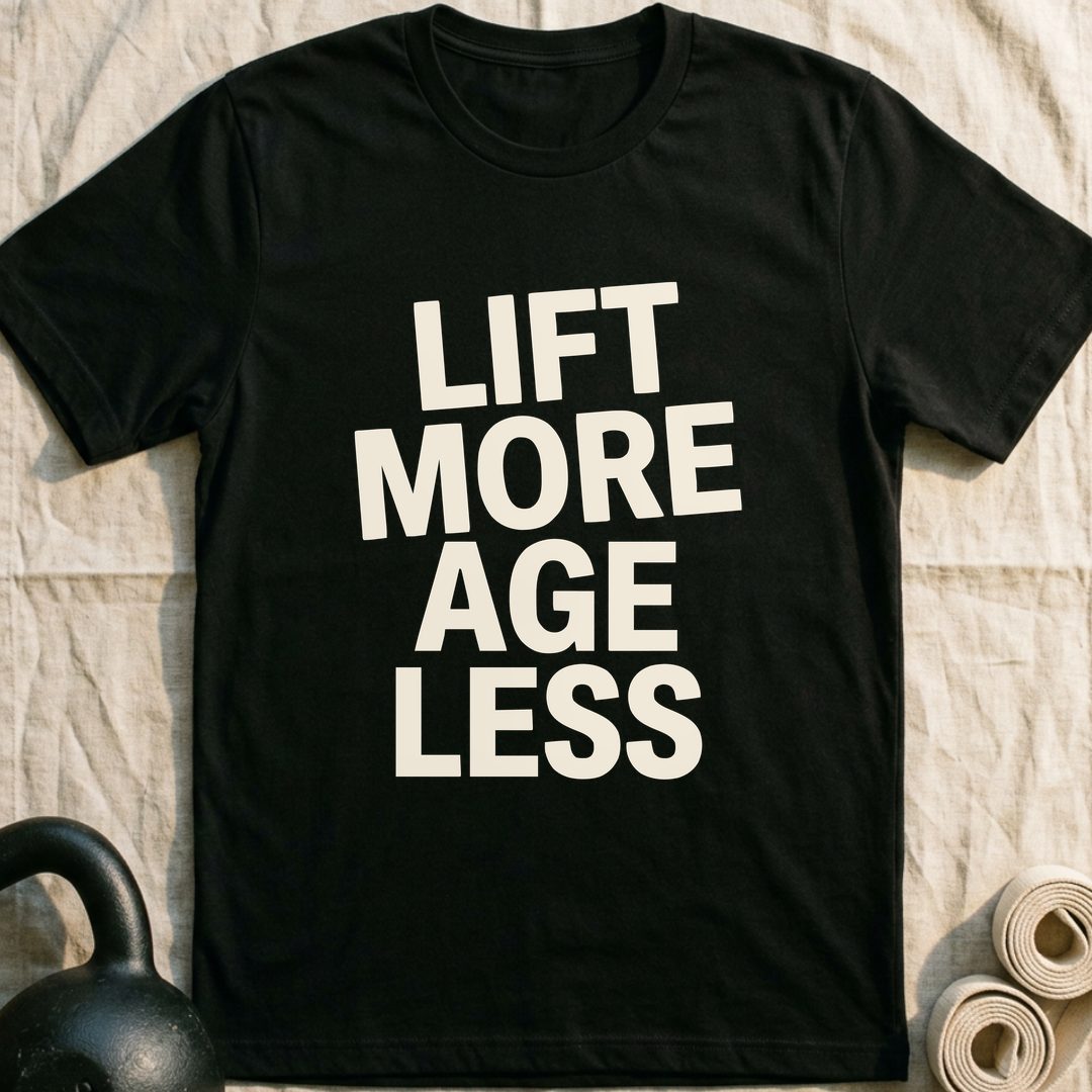 Lift More Age Less T-Shirt — Black
